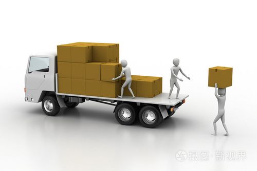 在货物配送的运输卡车照片-正版商用图片1fou13-摄图新视界